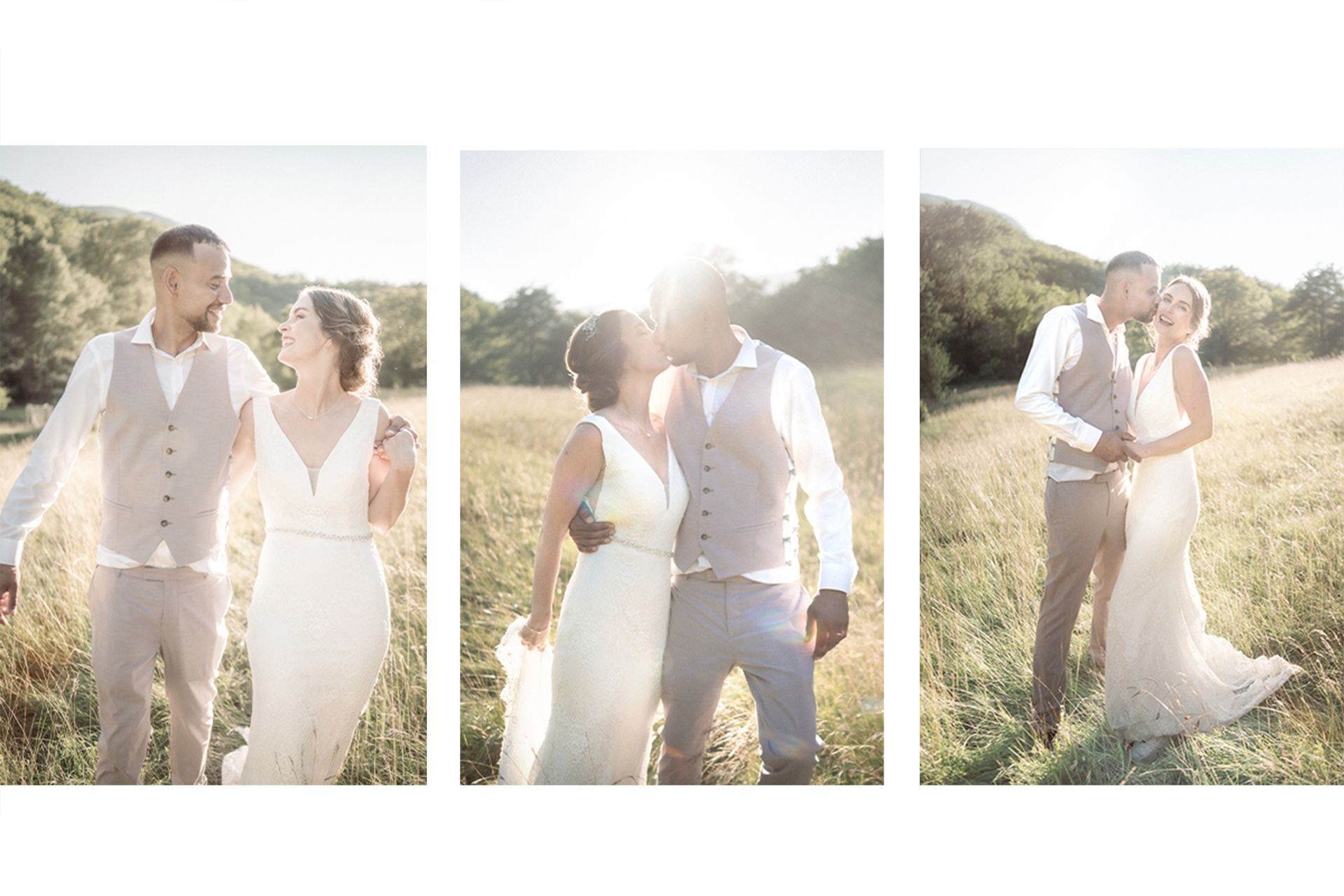 natural, unposed wedding photography of a couple marrying in France