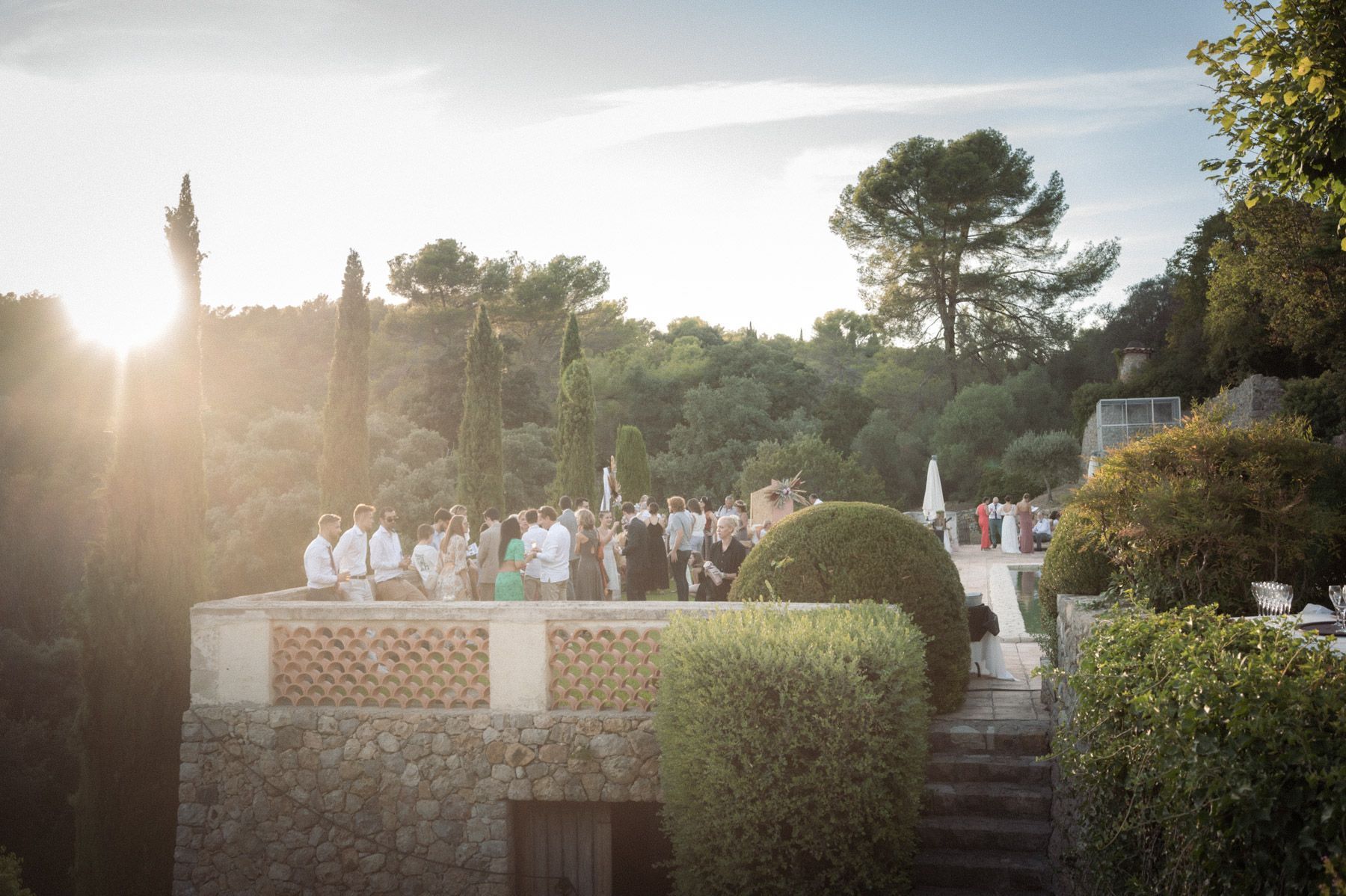 The Domaine de Tabourg in Grasse, France, in the evening