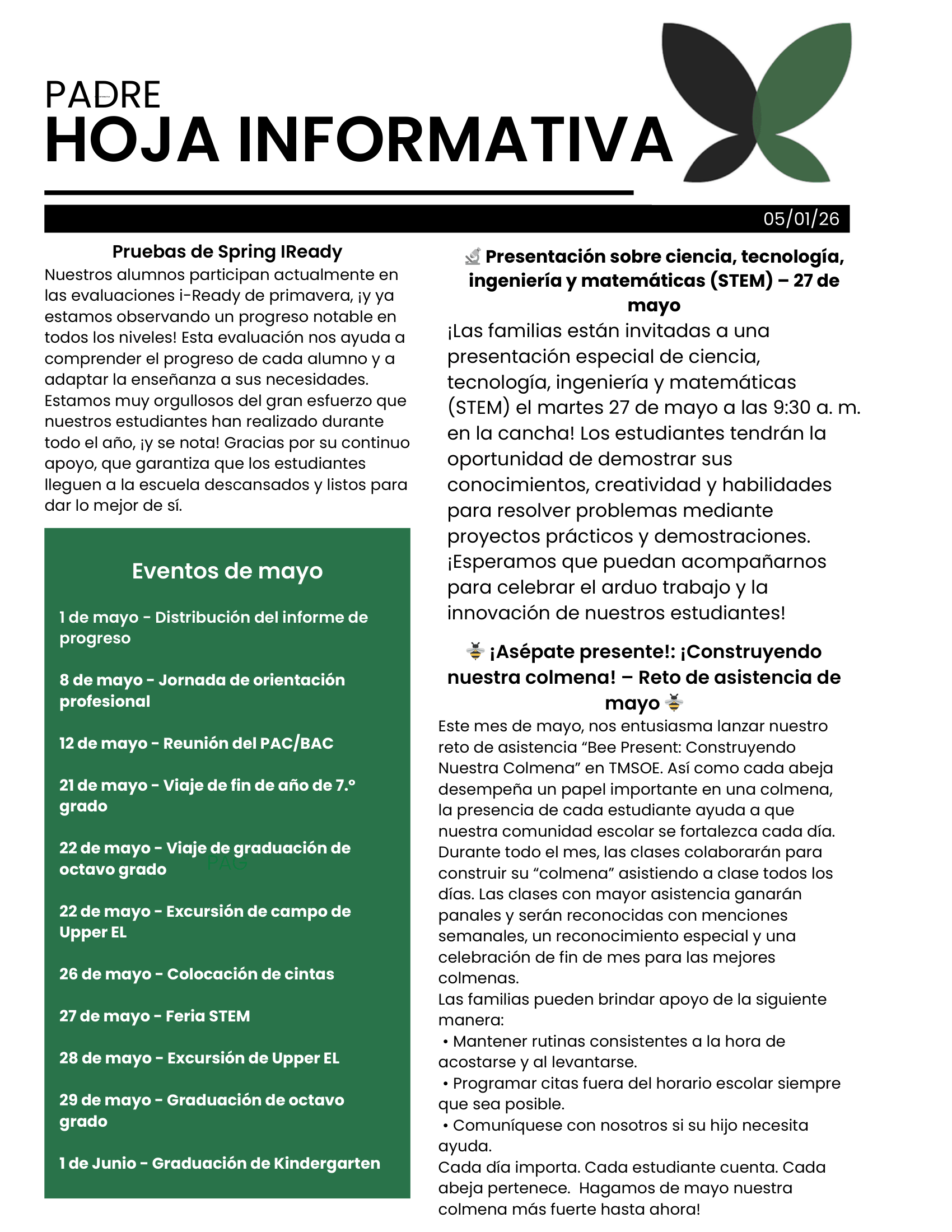 A poster that says clase 2025 fechas para recordar