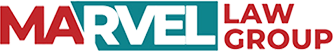 A logo for the marvel law group is shown on a white background