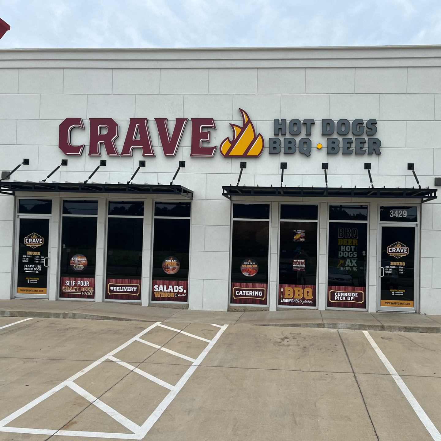 Crave restaurant storefront  | channel letter signs near me