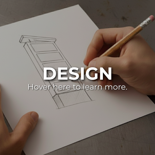A person sketching a cabinet design on paper with a pencil | sign design company arkansas