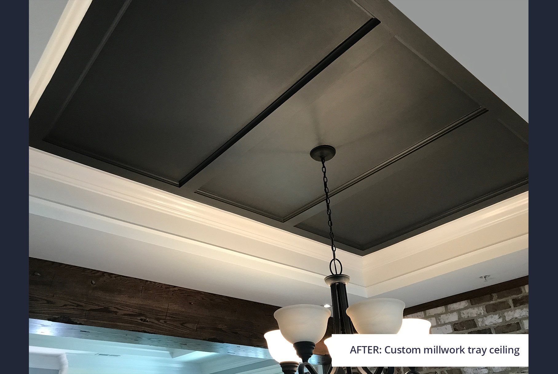 A picture of a ceiling with a chandelier hanging from it