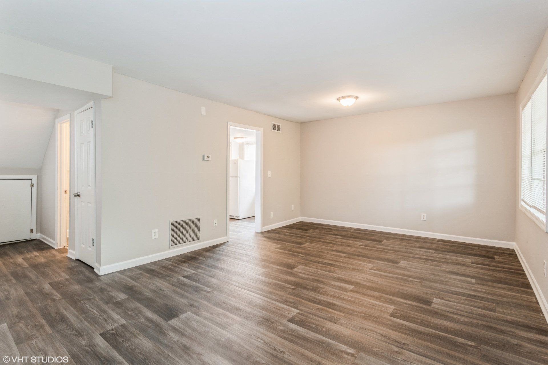 Vinyl floored living room