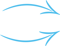 Two blue arrows pointing in opposite directions on a white background.