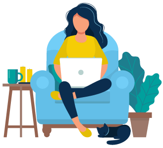 A woman is sitting in a chair using a laptop computer.