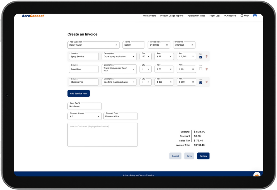 Quickbooks invoice