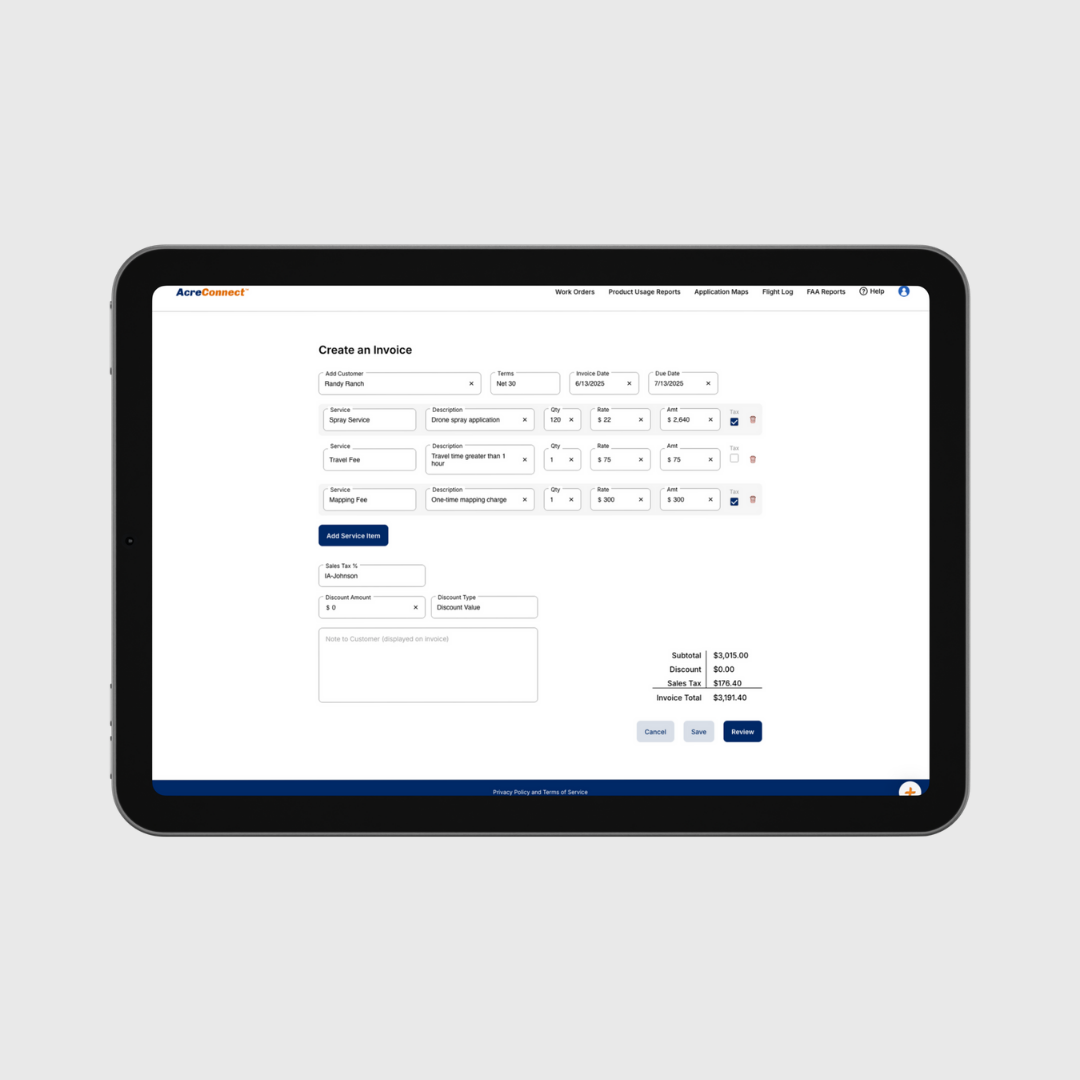 AcreConnect™ Invoice from QuickBooks® Online