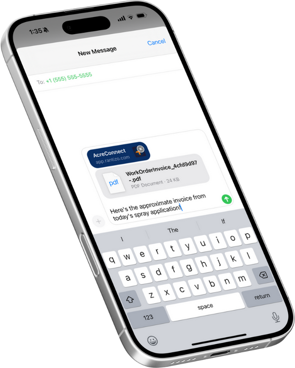 Work order text message