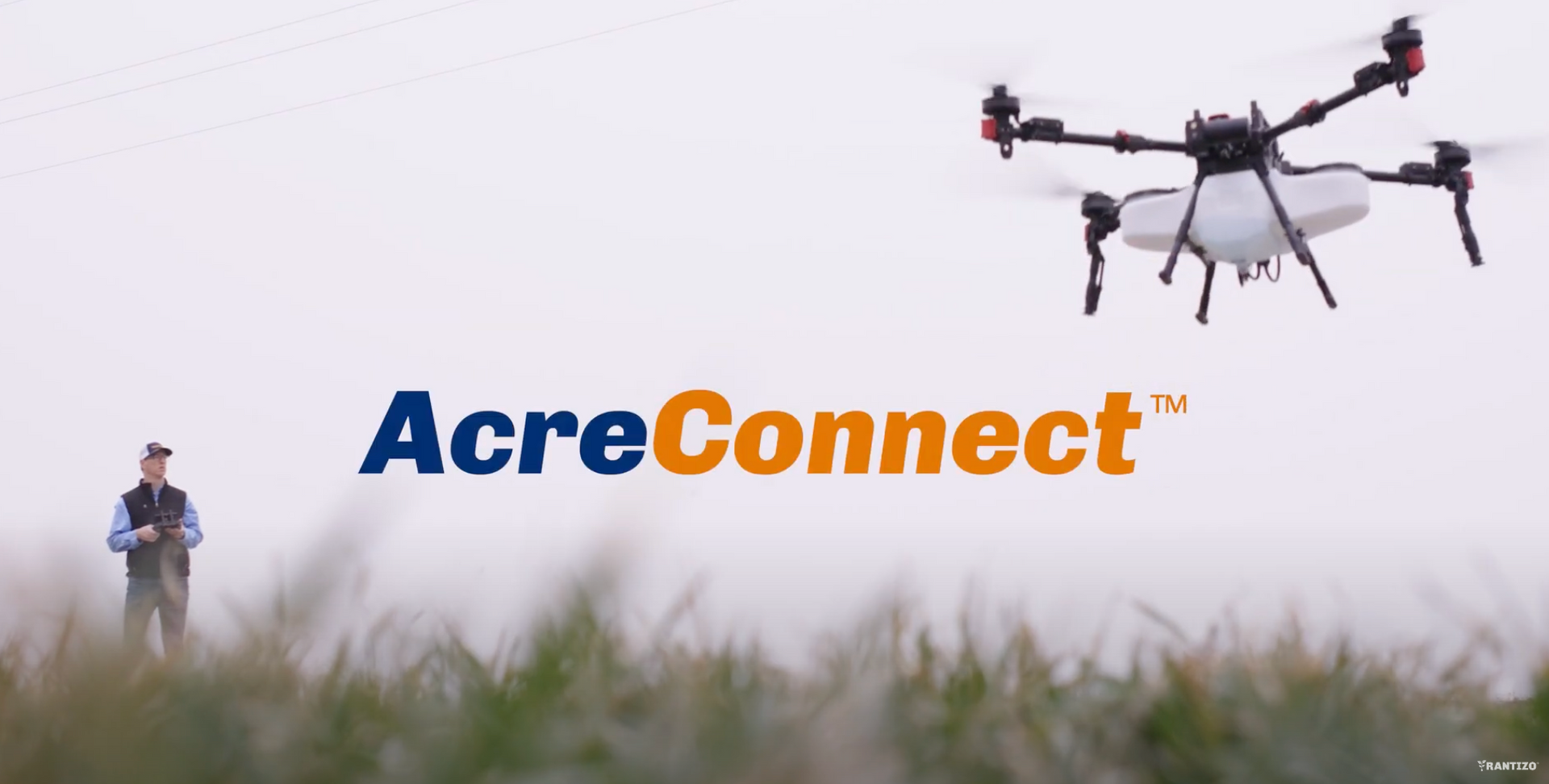 P150 flying by an AcreConnect logo
