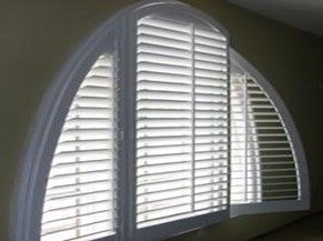 White Egg-Shaped Shutters — Oxnard, CA — Woodcraft Shutters