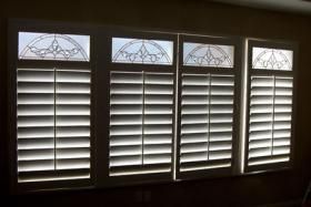 Four Stained Glass Insert Panels — Oxnard, CA — Woodcraft Shutters