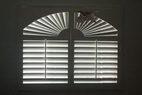 Two Panels Fan-Shaped Shutters — Oxnard, CA — Woodcraft Shutters