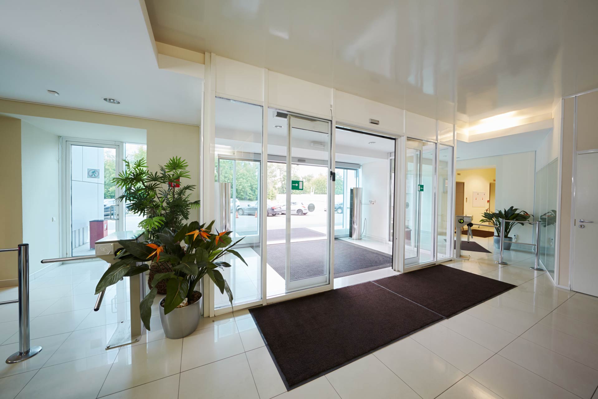 sliding glass door in foyer