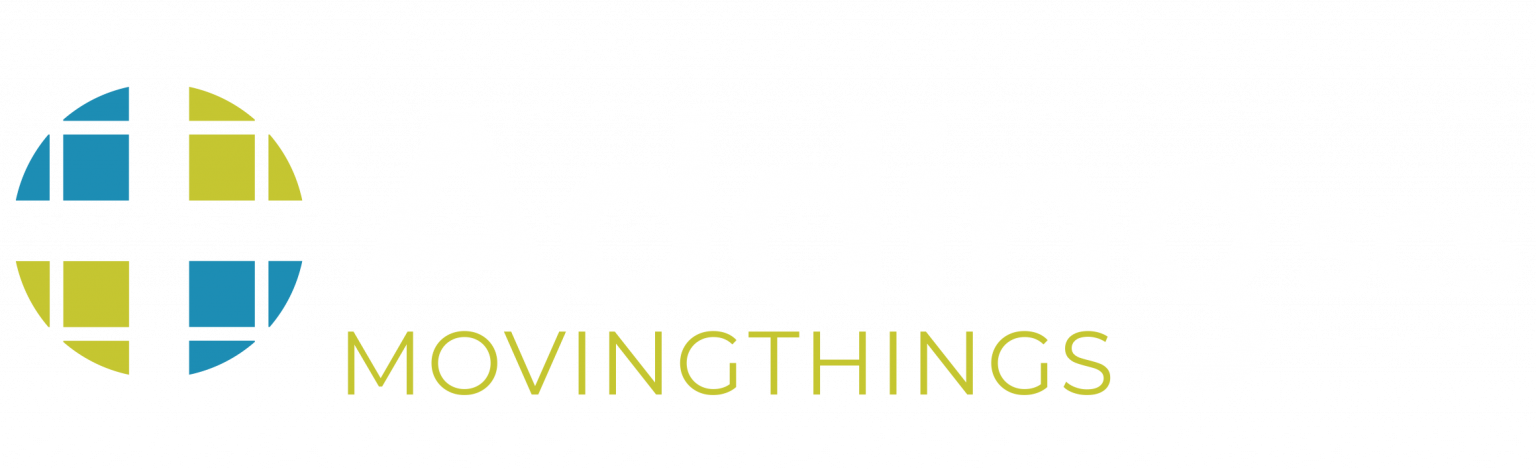 Logotipo con un globo terráqueo formado por bloques azules y amarillos, y la palabra 