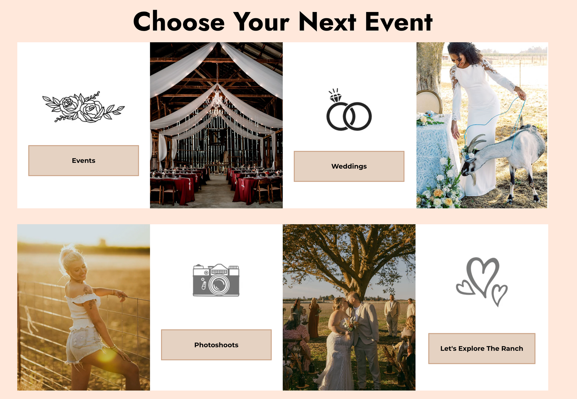 a screenshot of a website that says `` choose your next event '' .