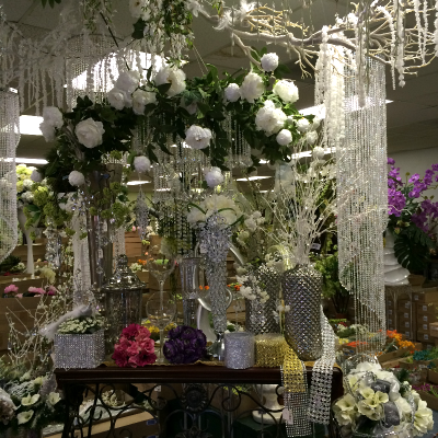 Crystal Garland, Vases, and Chandeliers