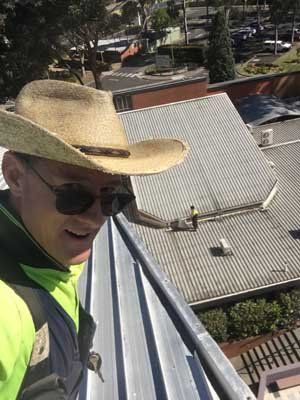 man on roof