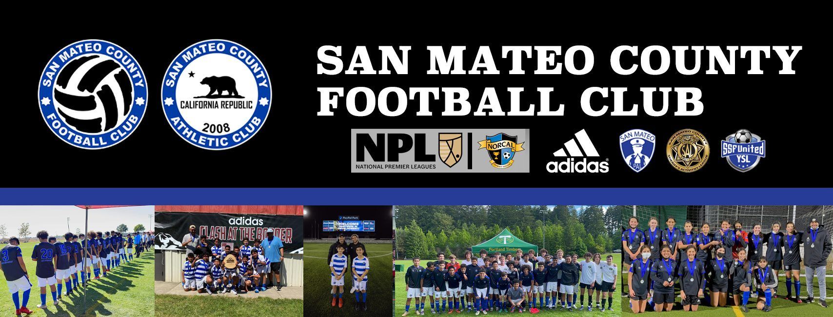 A banner for the san mateo county football club