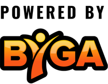 A logo that says powered by byga on it