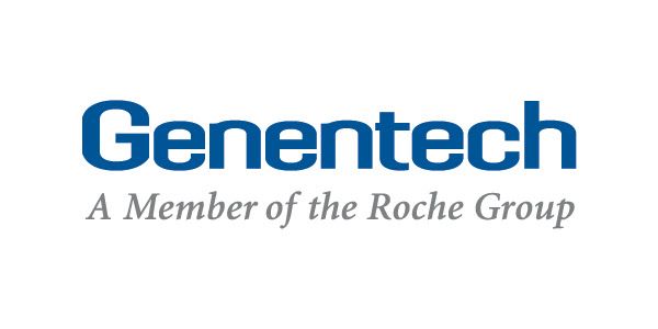 The genetech logo is a member of the roche group.