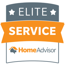 An elite service home advisor logo on a white background