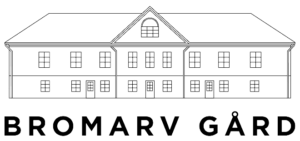 Viivapiirros kaksikerroksisesta rakennuksesta, jonka alla on teksti