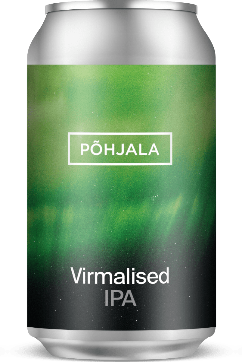 Hopeinen oluttölkki, jossa on