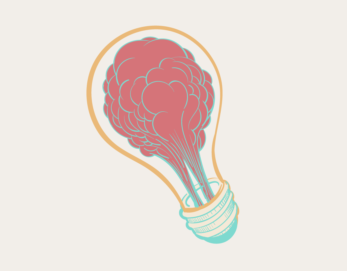 Picture of a brain shaped lightbulb