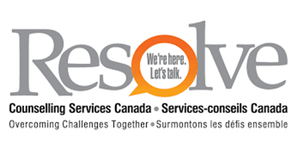 A logo for resolve counselling services canada