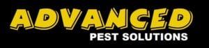 Advanced Pest Solutions logo in yellow and black text on a dark background