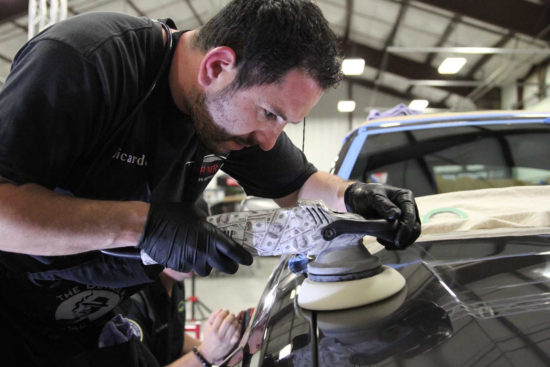 paint correction on vintage car