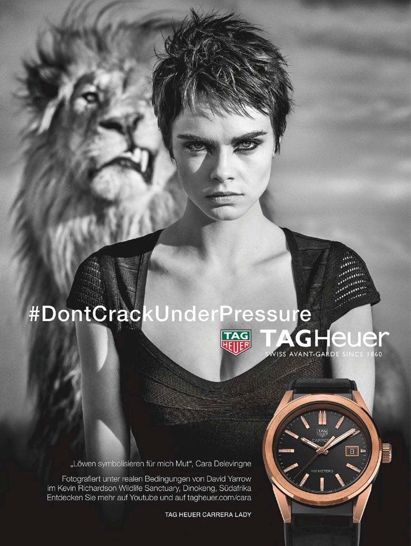 Cara Delevingne Releases Her Inner Lioness In Tag Heuer 2018 Ad