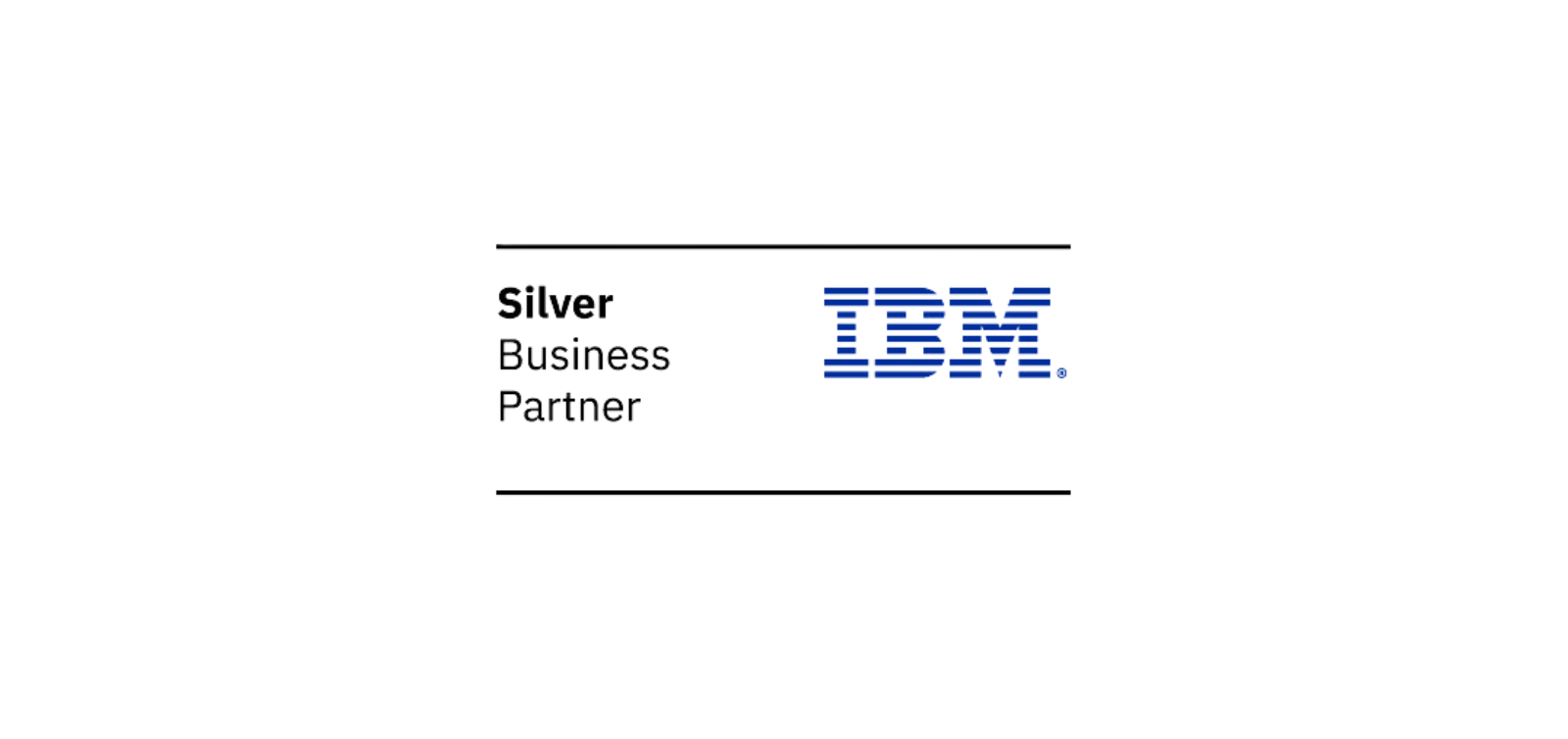 El logotipo de IBM es un socio comercial plateado.