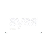 La palabra aysa está escrita en blanco sobre un fondo blanco.