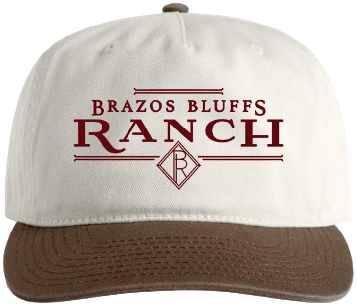 White and brown baseball cap with 
