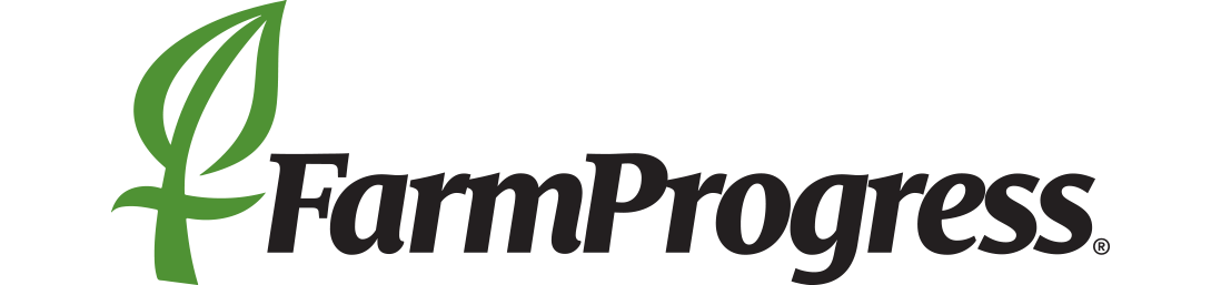 FarmProgress logo: green leaf with a bird shape, black text.