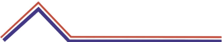 A blue , red , and white line on a white background.