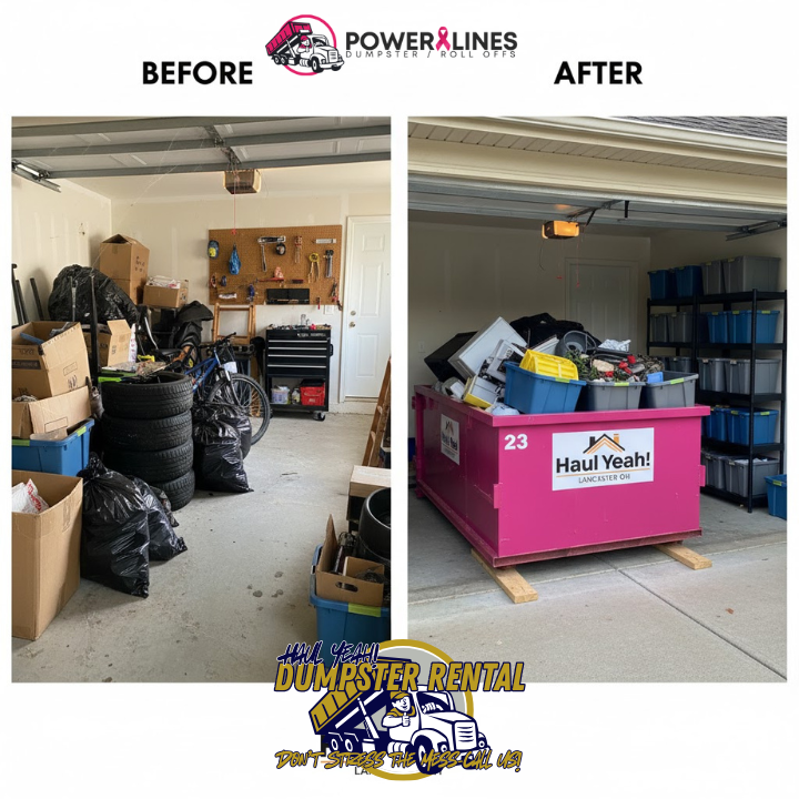 Dumpster rental Lancaster Ohio price calculator showing costs by size