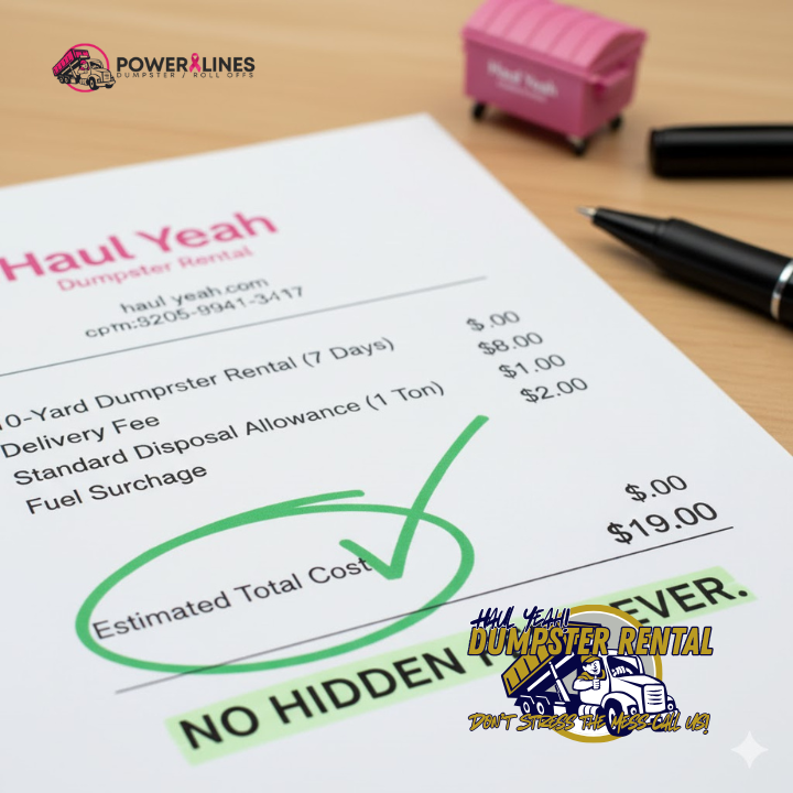 Close-up of an itemized invoice or pricing sheet with a checkmark or green highlight 