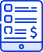 Tablet displaying a list and a dollar sign, possibly representing financial information.