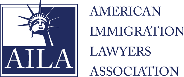Logo for the American Immigration Lawyers Association (AILA), featuring the Statue of Liberty.