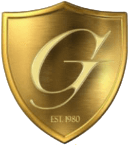 A gold laurel wreath on a white background.