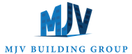 The blue MJV logo, designed to resemble a building, above the text 