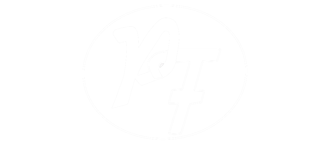 Un logo bianco dettagliato con alcune caratteristiche all'interno di una forma arrotondata.