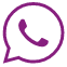 Ein lila WhatsApp-Symbol mit einem Telefon in einer Sprechblase.