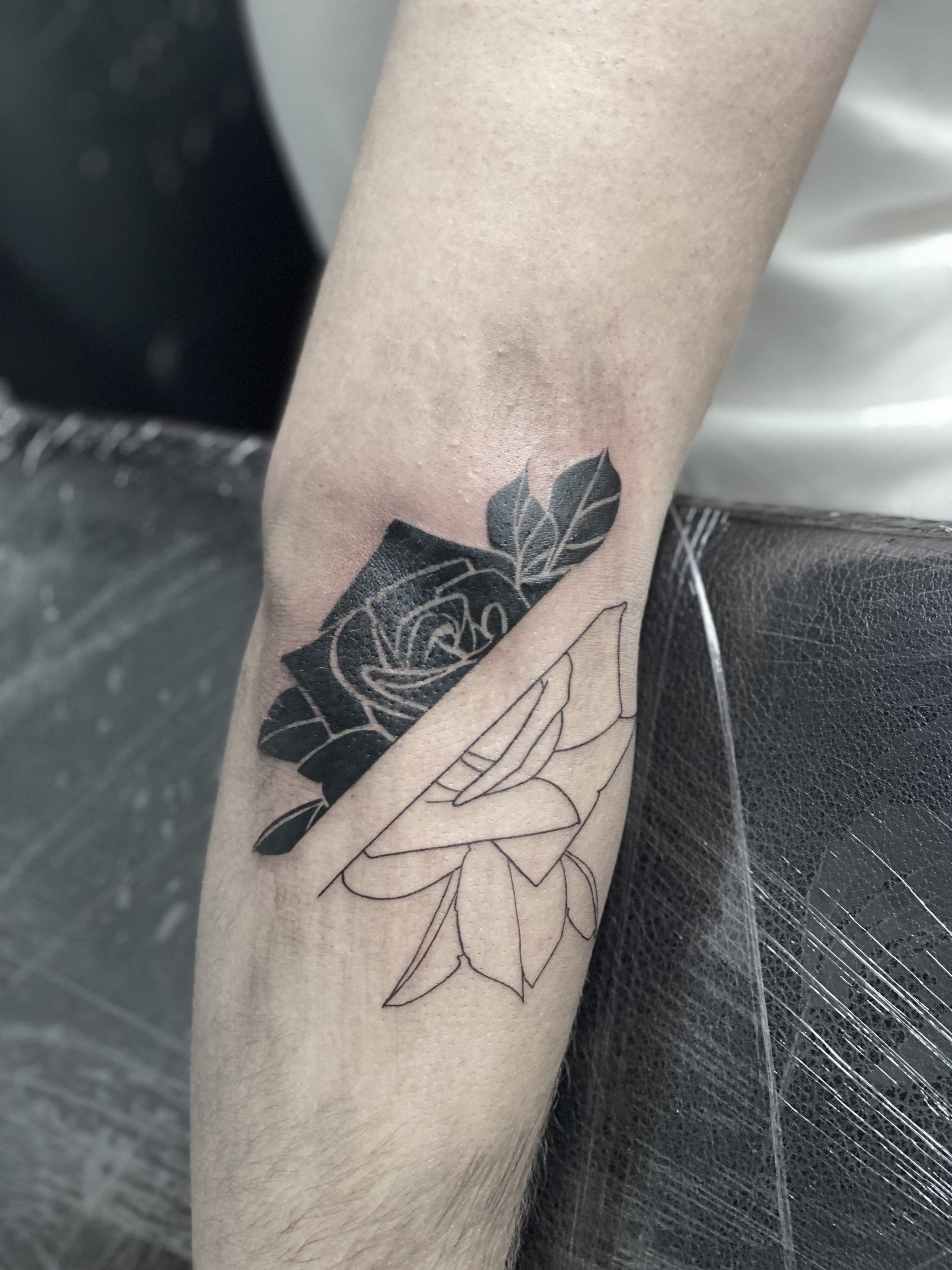 Rose tattoo abstract