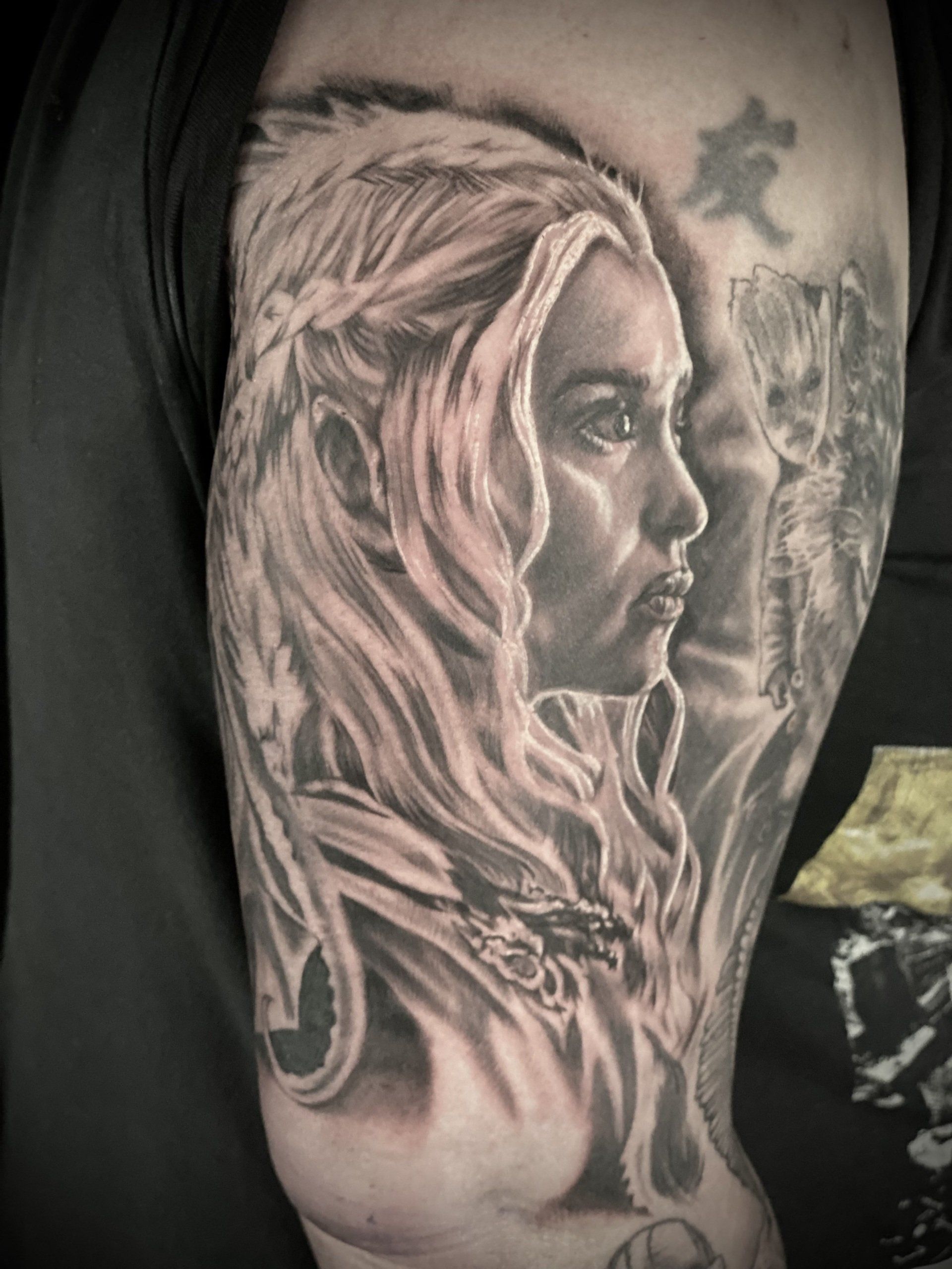 Portrait tattoo black and grey