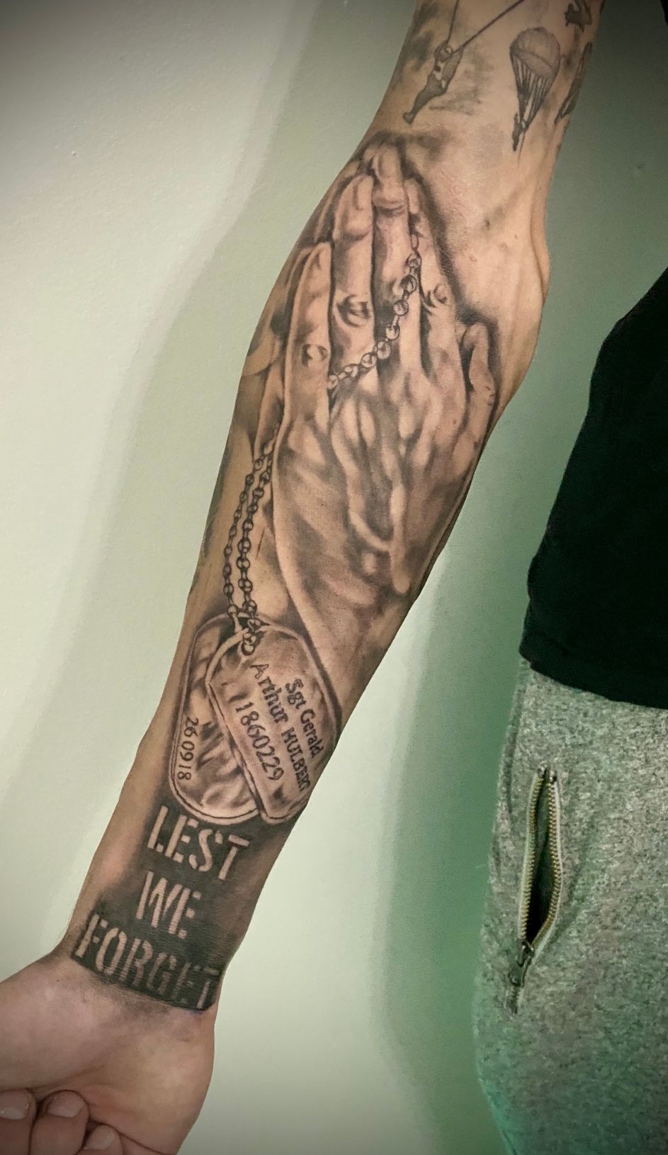 Black and grey army tattoo