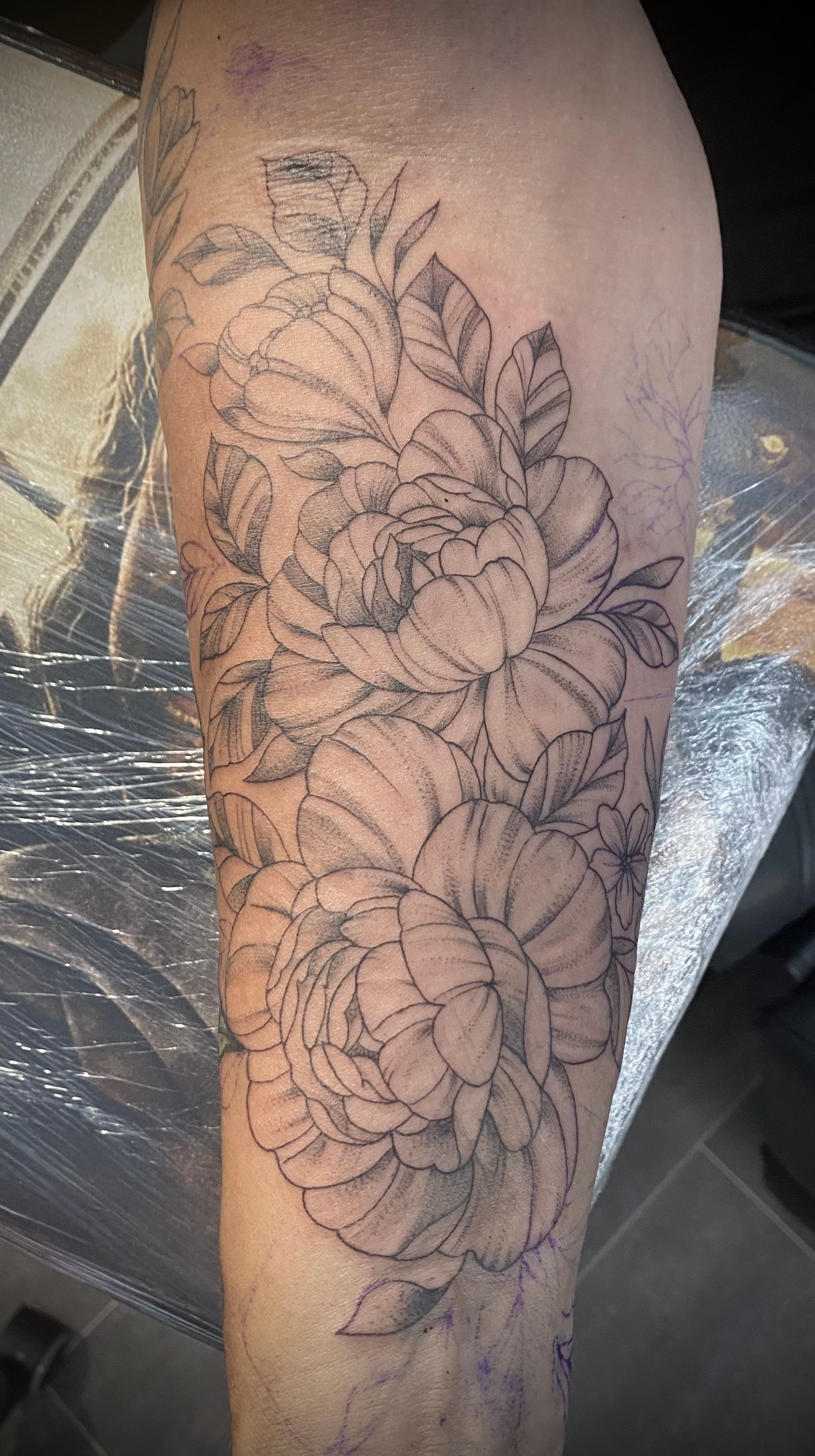 Feminine floral tattoo